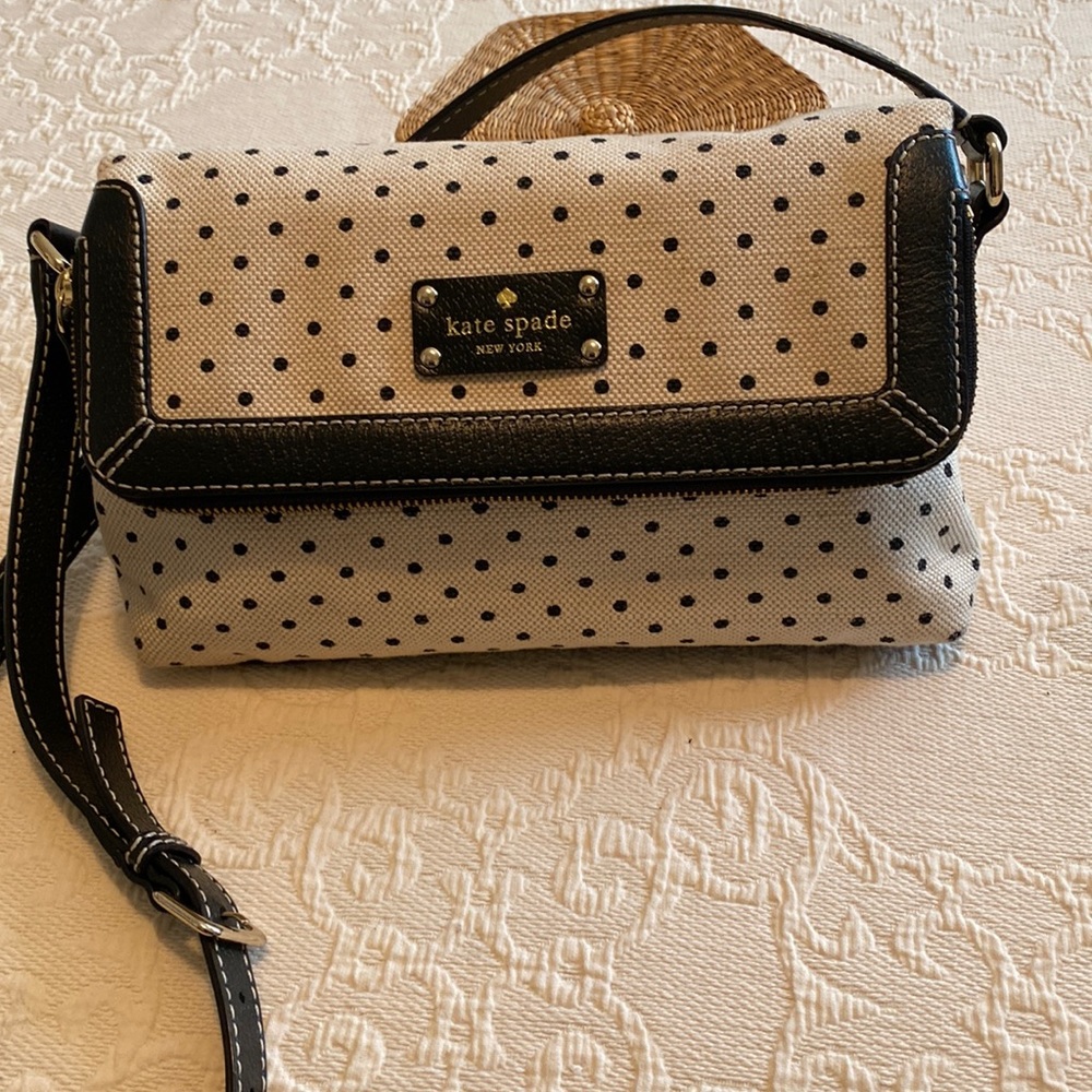 Kate Spade Cream and black dot crossbody